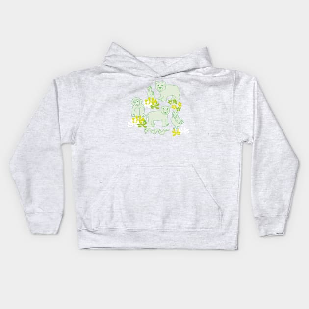 Green Safari Kids Hoodie by marufemia